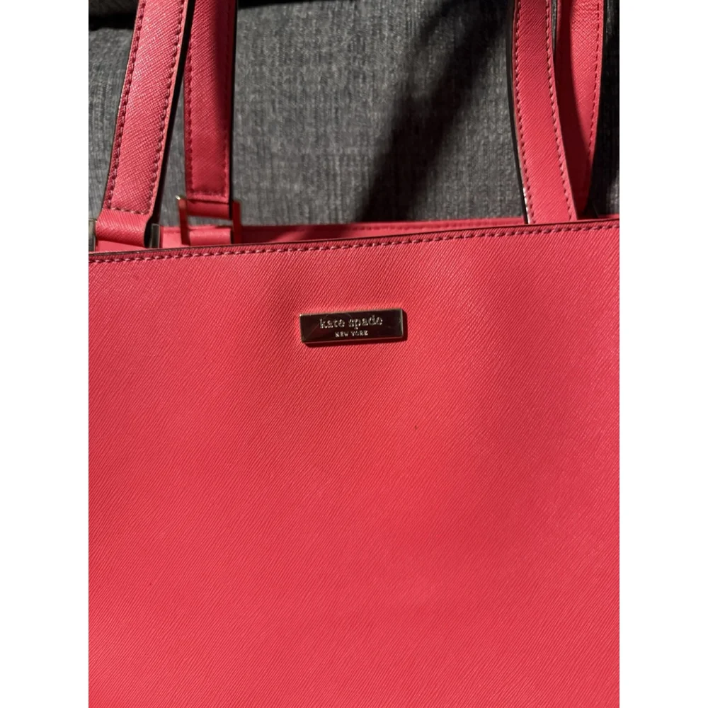 Kate Spade Jules Newbury Lane Pink Leather Large Tote Shopping Work Bag Handbag